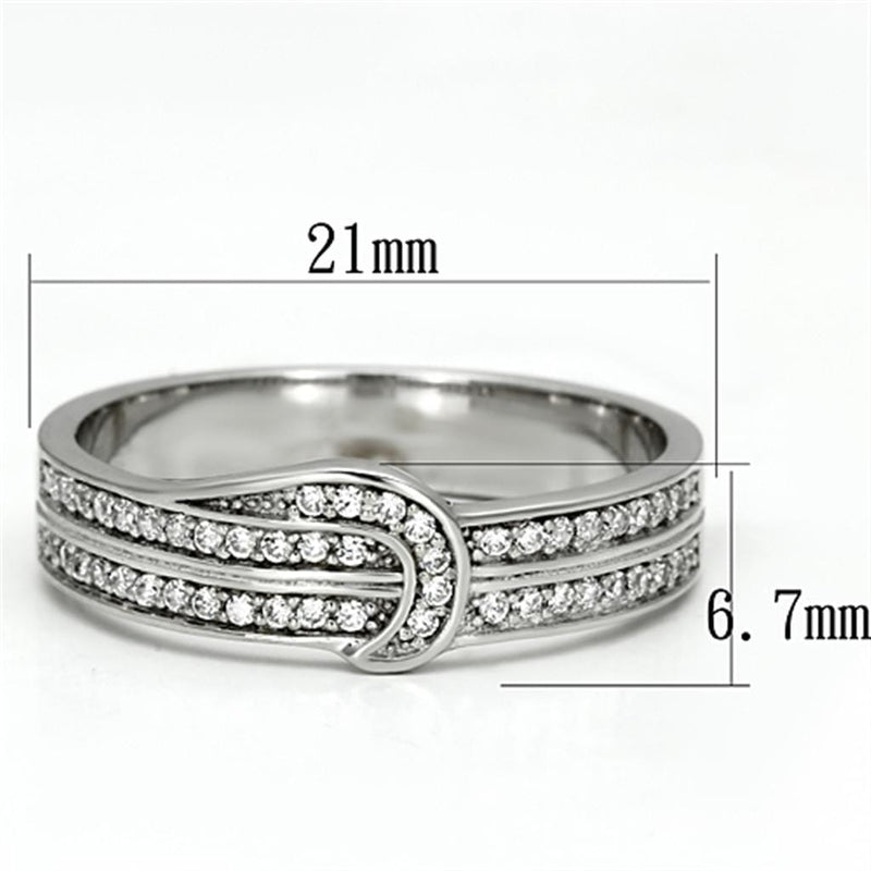 925 Silver Ring TS091 Rhodium 925 Sterling Silver Ring with AAA Grade CZ