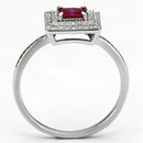 925 Silver Ring TS102 Rhodium 925 Sterling Silver Ring with Synthetic in Ruby