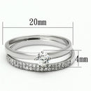 925 Silver Ring TS110 Rhodium 925 Sterling Silver Ring with AAA Grade CZ