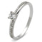 925 Silver Ring TS112 Rhodium 925 Sterling Silver Ring with AAA Grade CZ