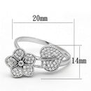 925 Silver Ring TS114 Rhodium 925 Sterling Silver Ring with AAA Grade CZ