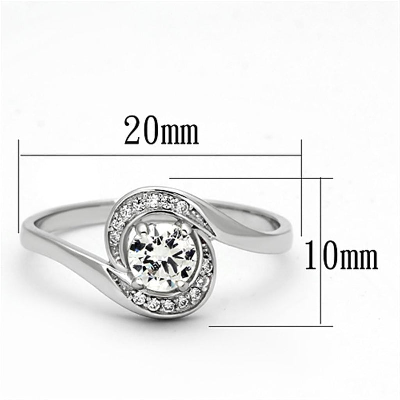 925 Silver Ring TS116 Rhodium 925 Sterling Silver Ring with AAA Grade CZ