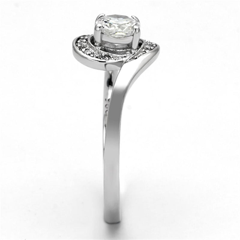 925 Silver Ring TS116 Rhodium 925 Sterling Silver Ring with AAA Grade CZ