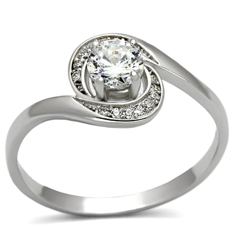 925 Silver Ring TS116 Rhodium 925 Sterling Silver Ring with AAA Grade CZ