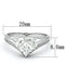 925 Silver Ring TS118 Rhodium 925 Sterling Silver Ring with AAA Grade CZ