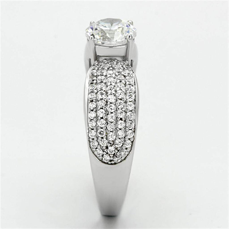 925 Silver Ring TS119 Rhodium 925 Sterling Silver Ring with AAA Grade CZ