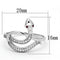 925 Silver Ring TS123 Rhodium 925 Sterling Silver Ring with CZ in Ruby