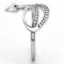 925 Silver Ring TS123 Rhodium 925 Sterling Silver Ring with CZ in Ruby