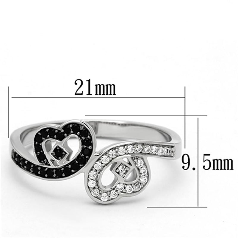 925 Silver Ring TS125 Rhodium 925 Sterling Silver Ring with CZ