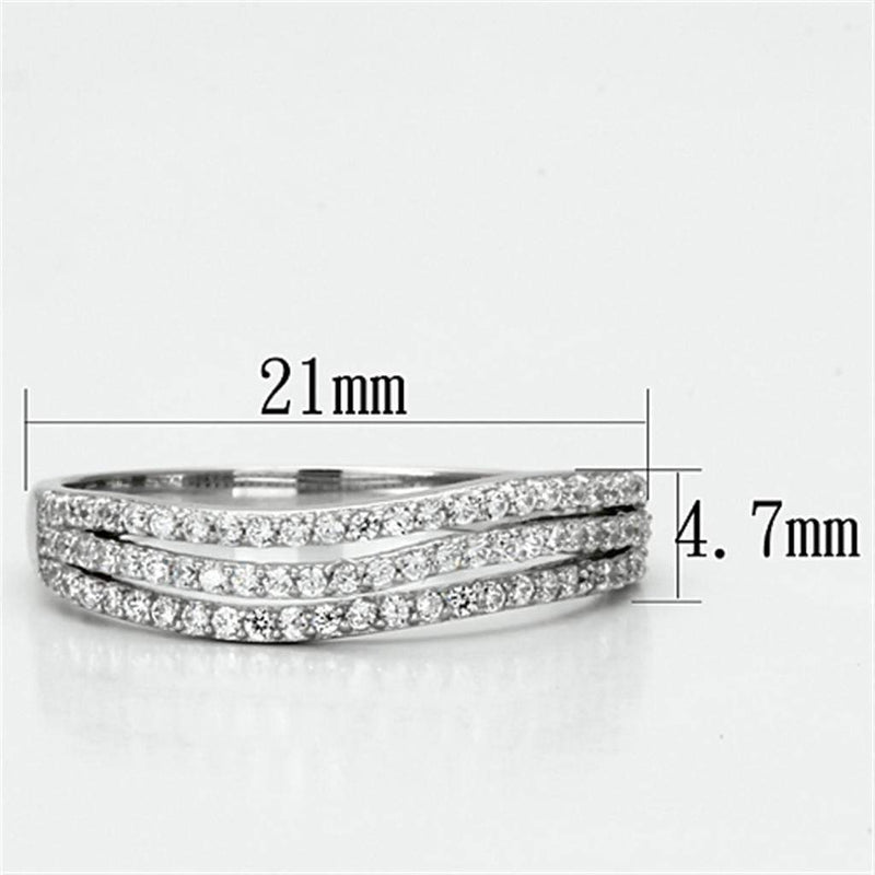 925 Silver Ring TS135 Rhodium 925 Sterling Silver Ring with AAA Grade CZ