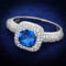 Silver Jewelry Rings 925 Silver Ring TS137 Rhodium 925 Sterling Silver Ring in London Blue Alamode Fashion Jewelry Outlet