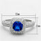 Silver Jewelry Rings 925 Silver Ring TS137 Rhodium 925 Sterling Silver Ring in London Blue Alamode Fashion Jewelry Outlet