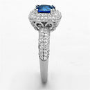 925 Silver Ring TS137 Rhodium 925 Sterling Silver Ring in London Blue