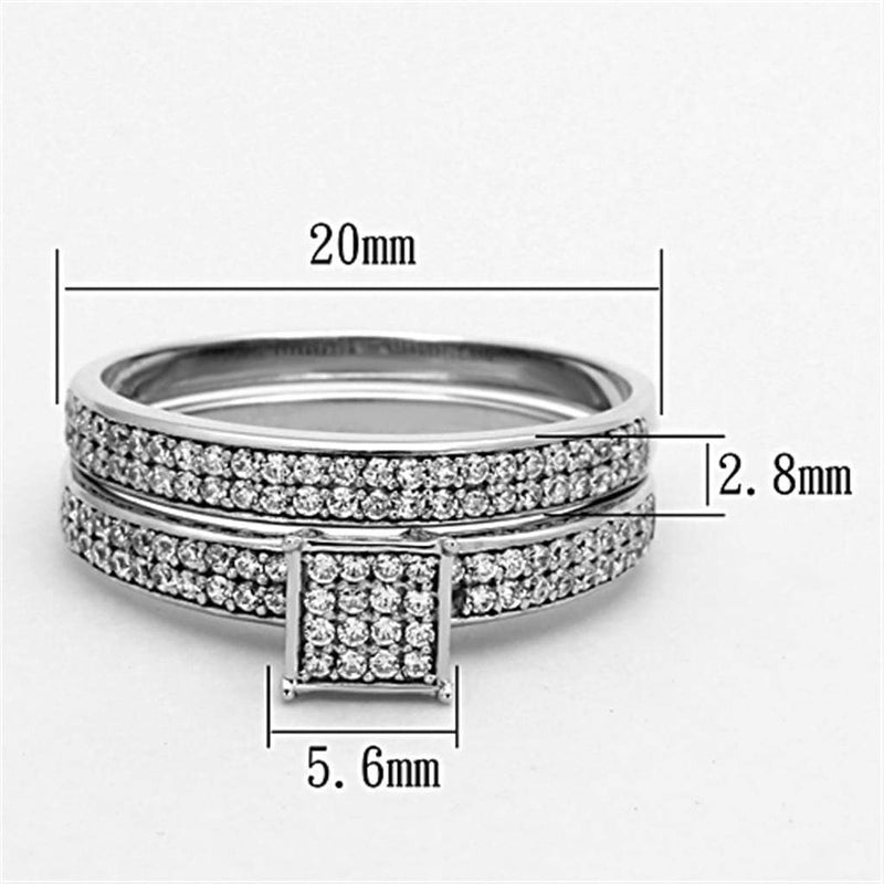 925 Silver Ring TS140 Rhodium 925 Sterling Silver Ring with AAA Grade CZ