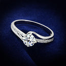 925 Silver Ring TS141 Rhodium 925 Sterling Silver Ring with AAA Grade CZ