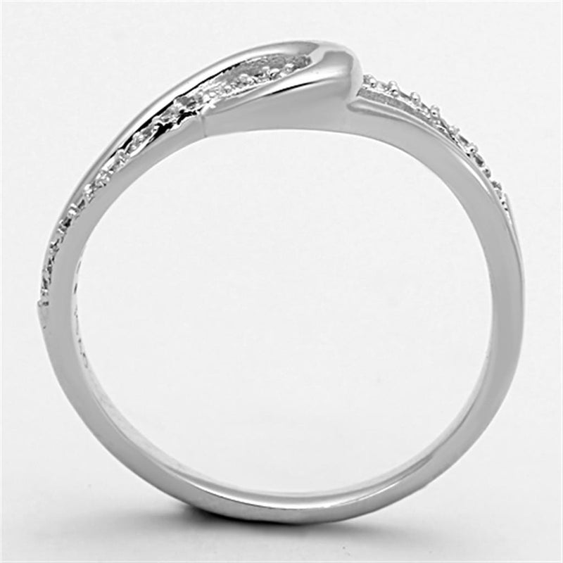 925 Silver Ring TS142 Rhodium 925 Sterling Silver Ring with AAA Grade CZ