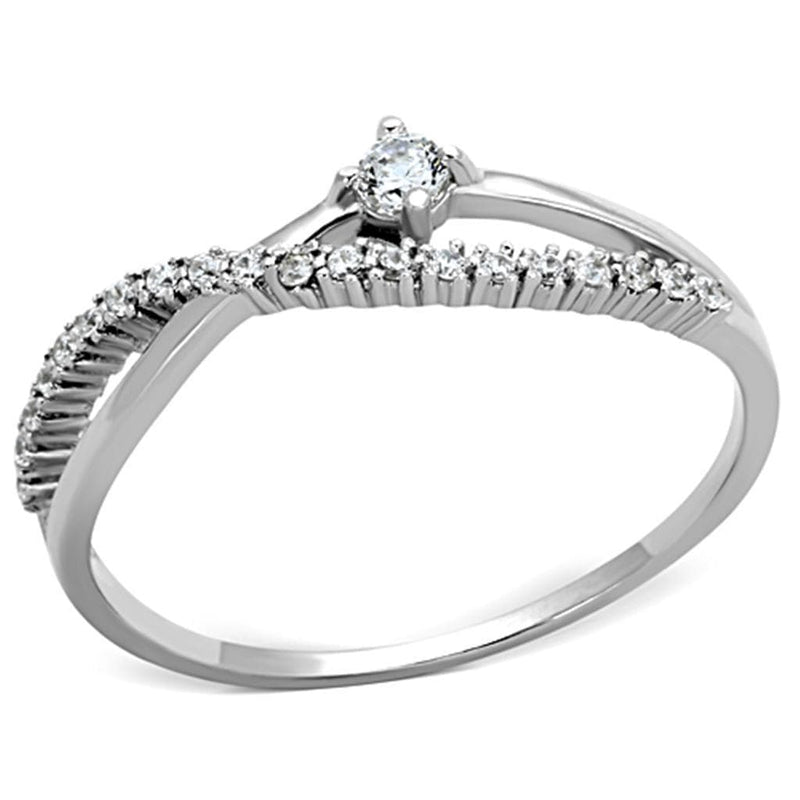 Silver Jewelry Rings 925 Silver Ring TS144 Rhodium 925 Sterling Silver Ring with AAA Grade CZ Alamode Fashion Jewelry Outlet