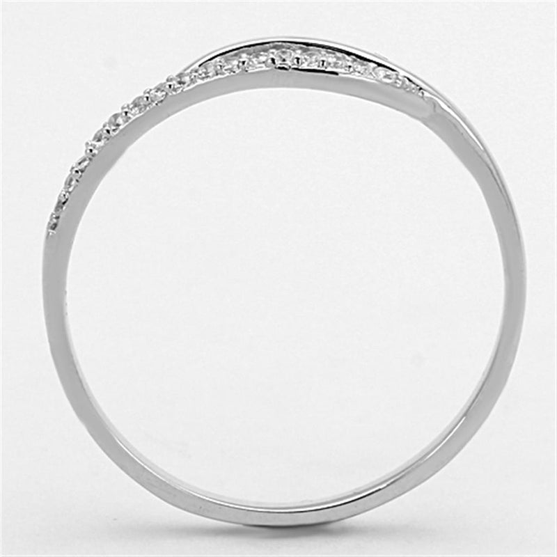 925 Silver Ring TS145 Rhodium 925 Sterling Silver Ring with AAA Grade CZ