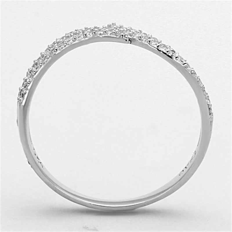 925 Silver Ring TS146 Rhodium 925 Sterling Silver Ring with AAA Grade CZ