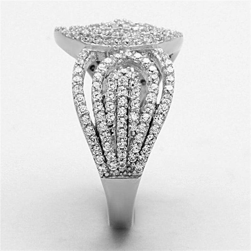 925 Silver Ring TS147 Rhodium 925 Sterling Silver Ring with AAA Grade CZ