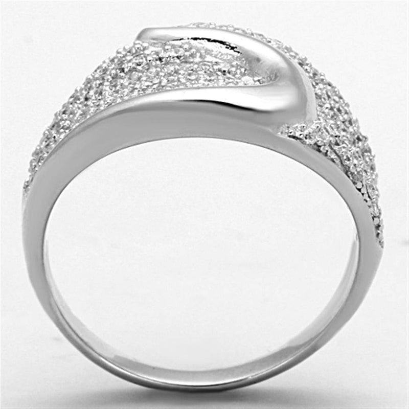 925 Silver Ring TS148 Rhodium 925 Sterling Silver Ring with AAA Grade CZ