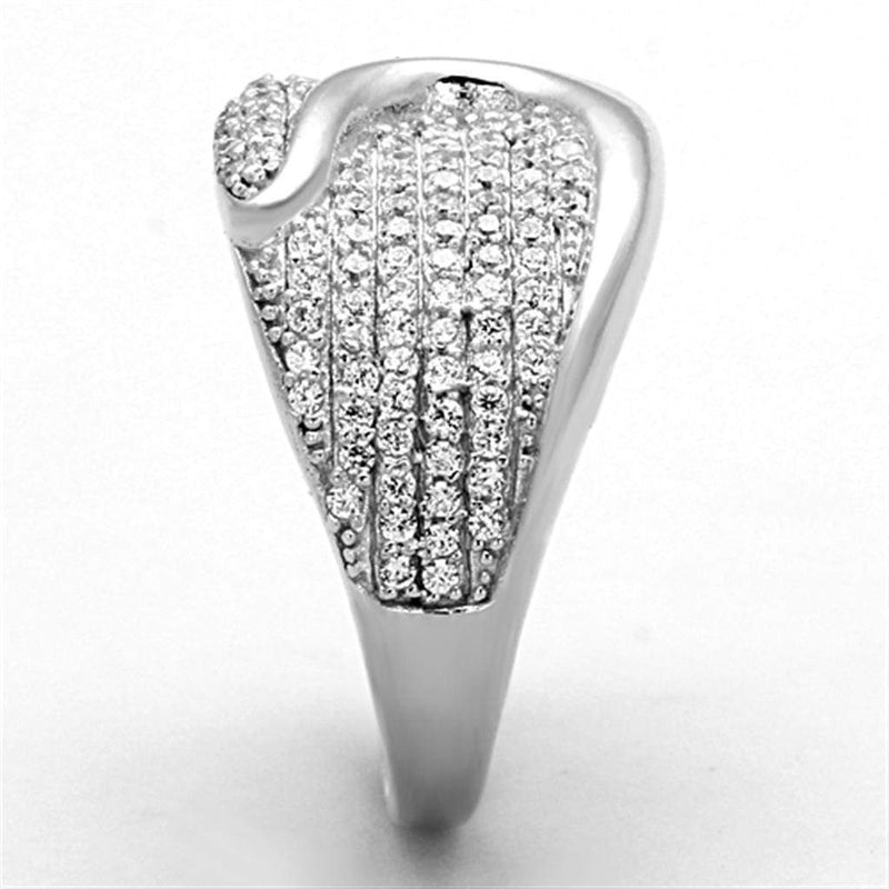 925 Silver Ring TS148 Rhodium 925 Sterling Silver Ring with AAA Grade CZ