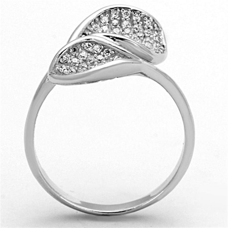 925 Silver Ring TS149 Rhodium 925 Sterling Silver Ring with AAA Grade CZ