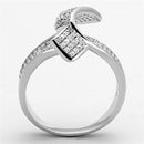 925 Silver Ring TS150 Rhodium 925 Sterling Silver Ring with AAA Grade CZ