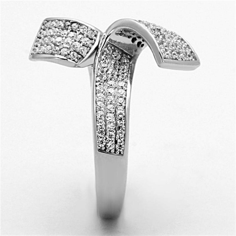 925 Silver Ring TS150 Rhodium 925 Sterling Silver Ring with AAA Grade CZ