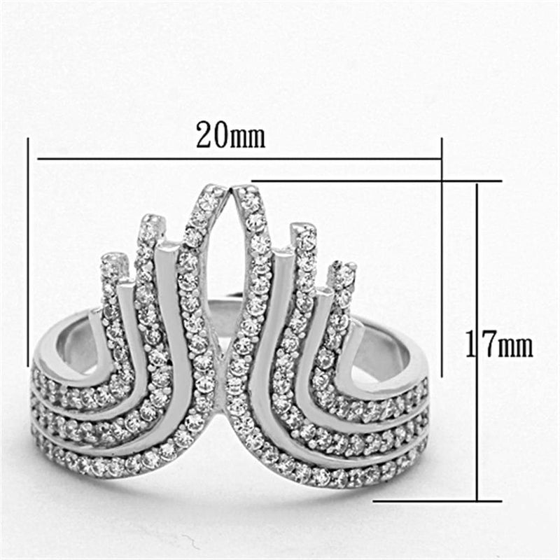 Silver Jewelry Rings 925 Silver Ring TS151 Rhodium 925 Sterling Silver Ring with AAA Grade CZ Alamode Fashion Jewelry Outlet