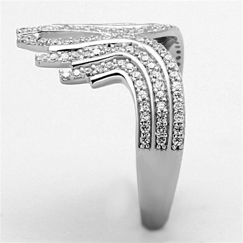 925 Silver Ring TS151 Rhodium 925 Sterling Silver Ring with AAA Grade CZ