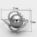 925 Silver Ring TS153 Rhodium 925 Sterling Silver Ring with Synthetic