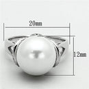 925 Silver Ring TS154 Rhodium 925 Sterling Silver Ring with Synthetic