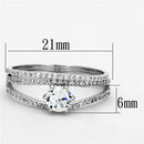 925 Silver Ring TS172 Rhodium 925 Sterling Silver Ring with AAA Grade CZ