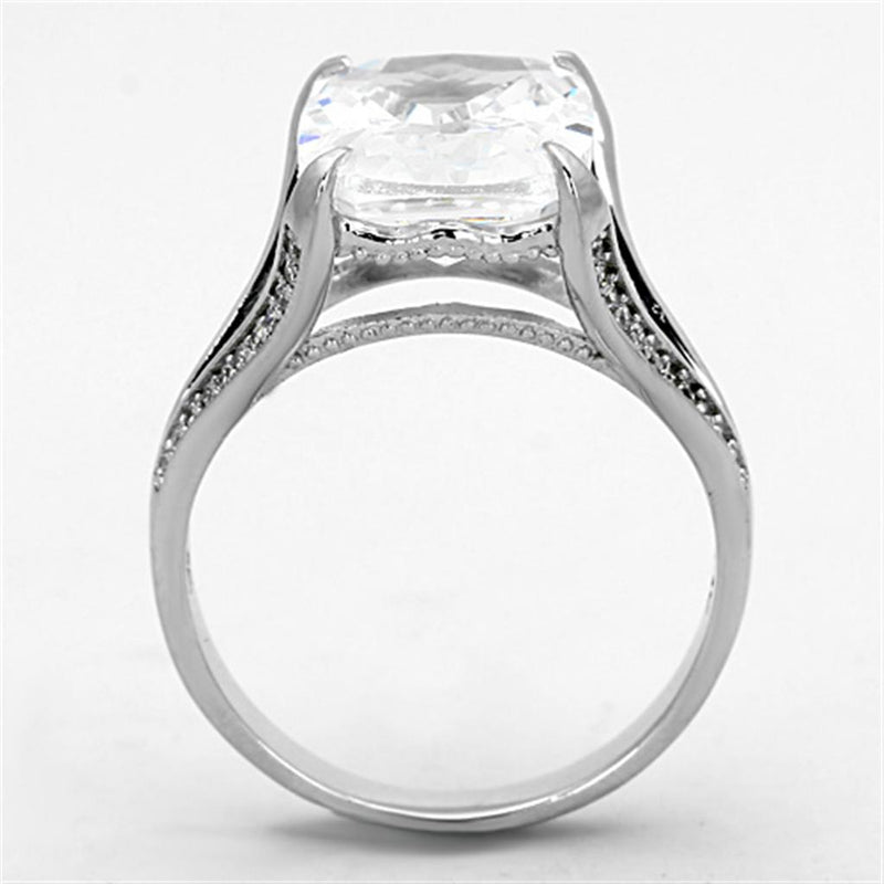 925 Silver Ring TS174 Rhodium 925 Sterling Silver Ring with AAA Grade CZ