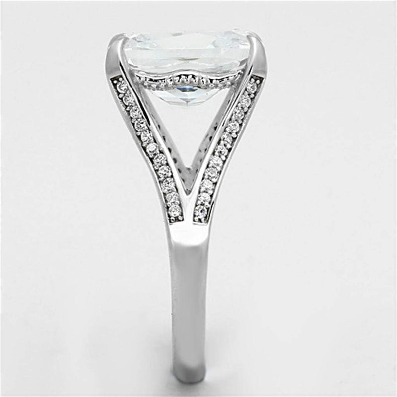 925 Silver Ring TS174 Rhodium 925 Sterling Silver Ring with AAA Grade CZ