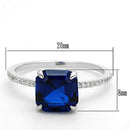 Silver Jewelry Rings 925 Silver Ring TS177 Rhodium 925 Sterling Silver Ring in London Blue Alamode Fashion Jewelry Outlet