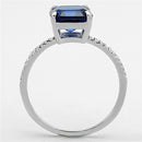 925 Silver Ring TS177 Rhodium 925 Sterling Silver Ring in London Blue