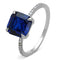 925 Silver Ring TS177 Rhodium 925 Sterling Silver Ring in London Blue