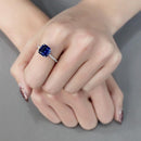 925 Silver Ring TS177 Rhodium 925 Sterling Silver Ring in London Blue