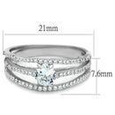 925 Silver Ring TS185 Rhodium 925 Sterling Silver Ring with AAA Grade CZ