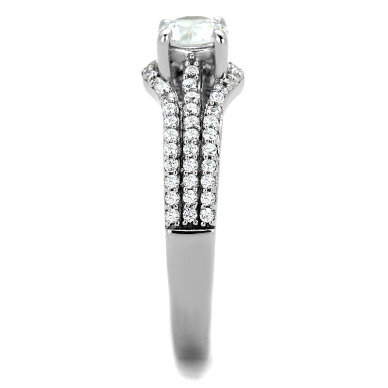 925 Silver Ring TS188 Rhodium 925 Sterling Silver Ring with AAA Grade CZ