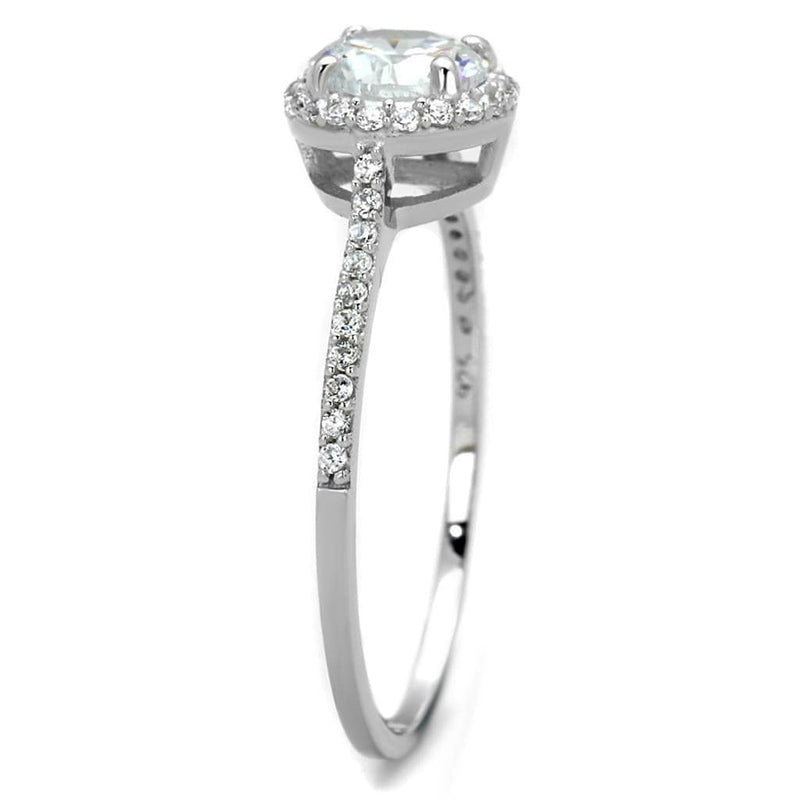 925 Silver Ring TS190 Rhodium 925 Sterling Silver Ring with AAA Grade CZ