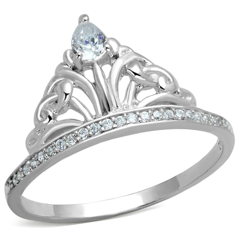 925 Silver Ring TS191 Rhodium 925 Sterling Silver Ring with AAA Grade CZ