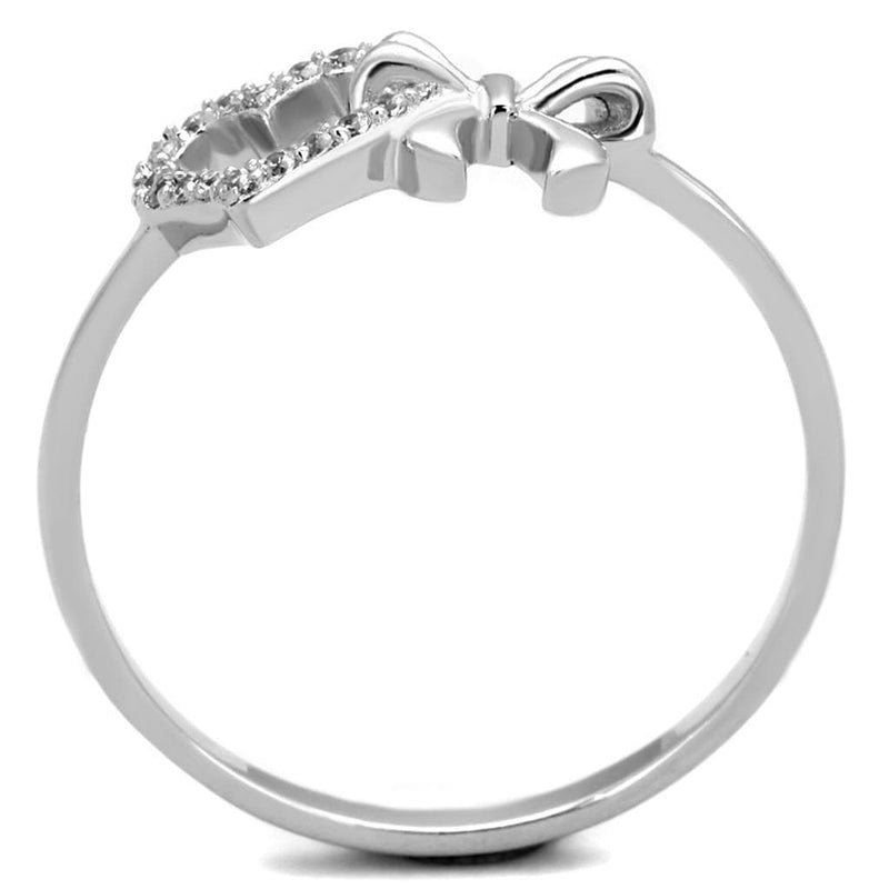 925 Silver Ring TS195 Rhodium 925 Sterling Silver Ring with AAA Grade CZ