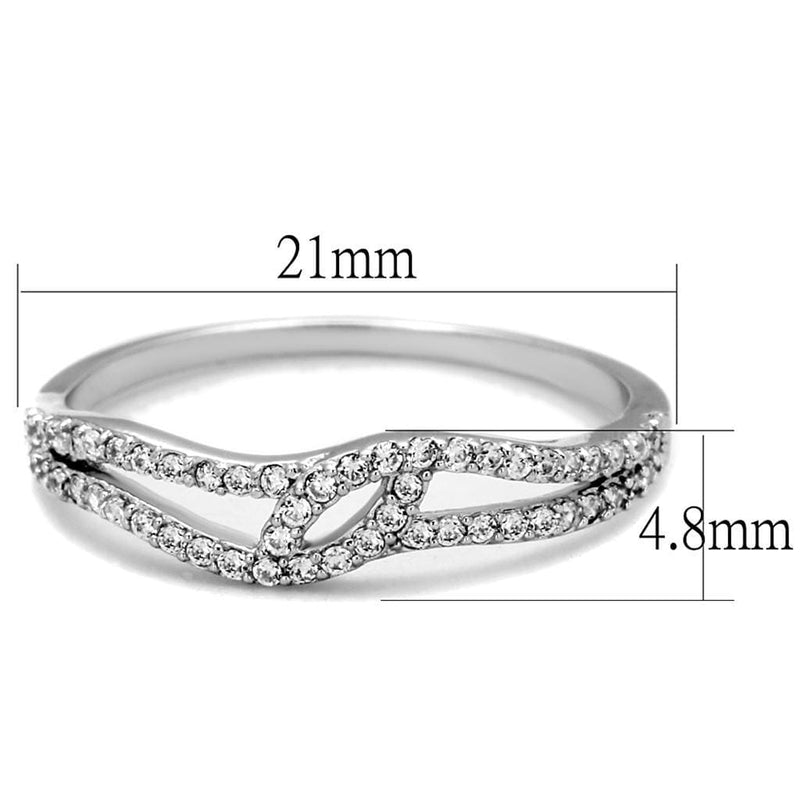 925 Silver Ring TS202 Rhodium 925 Sterling Silver Ring with AAA Grade CZ