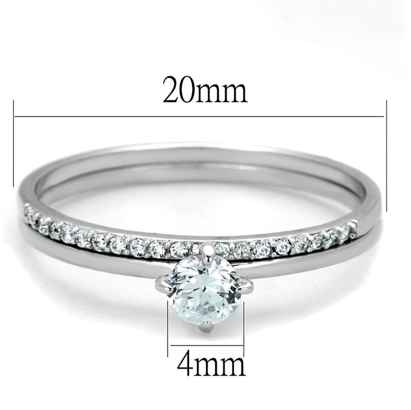 925 Silver Ring TS206 Rhodium 925 Sterling Silver Ring with AAA Grade CZ