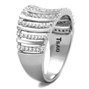 925 Silver Ring TS211 Rhodium 925 Sterling Silver Ring with AAA Grade CZ