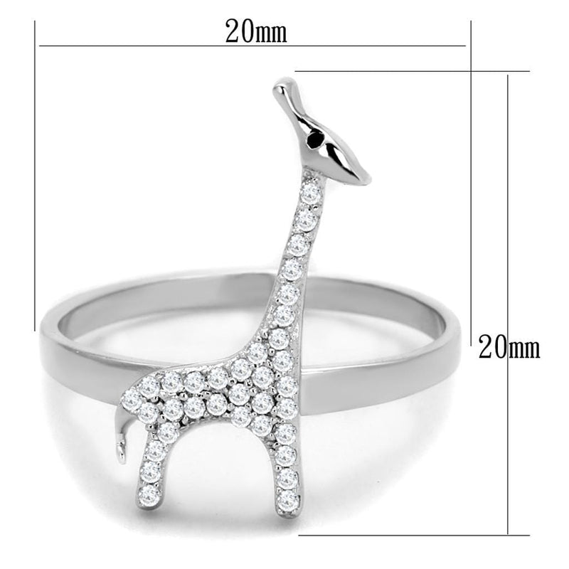 Silver Jewelry Rings 925 Silver Ring TS255 Rhodium 925 Sterling Silver Ring with AAA Grade CZ Alamode Fashion Jewelry Outlet