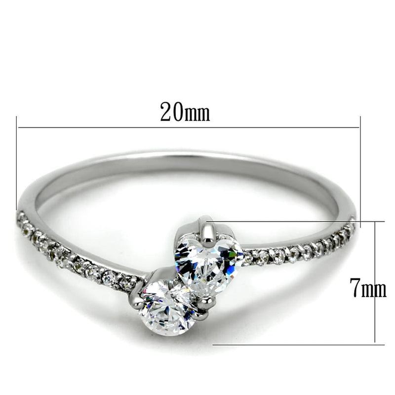 925 Silver Ring TS258 Rhodium 925 Sterling Silver Ring with AAA Grade CZ